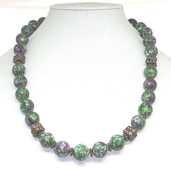 Ruby Zoisite with Copper Accents Set